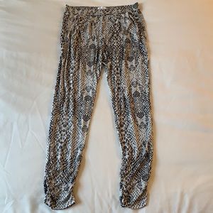 Parker Snake Print Ruched Ankle Pants